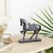Traditional Brown Polystone Standing Horse Table Sculpture, 9" x 9" x 3"
